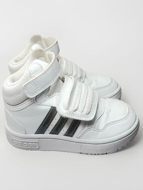 Adidas Hoops Mid 3.0 AC Infant Hi-Top Sneakers Kids Sz 8 White Sporty Casual